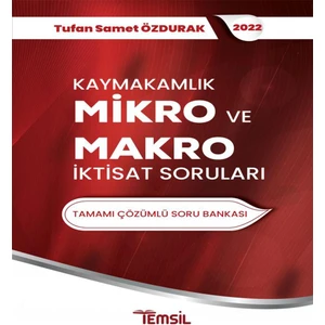 Temsil Kitap Kaymakamlık Mikro ve Makro Iktisat Soruları Tamamı Çözümlü Soru Bankası