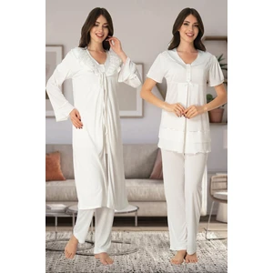 Lohusa Pijama Sabahlık Takım Effort 8024
