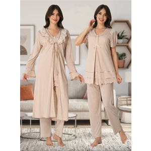 Lohusa Pijama Sabahlık Takım Effort 8024