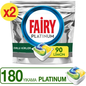Platinum Bulaşık Makinesi Deterjanı Tableti / Kapsülü Limon Kokulu 180 Yıkama (90x2)