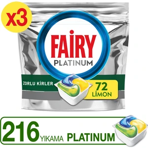 Platinum 72 x 3 Yıkama Bulaşık Makinesi Deterjanı Kapsülü Limon Kokulu
