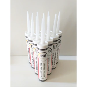 118 Selant 10 Adet Beyaz Silikonize Mastik / Çekomastik 450 Gr.