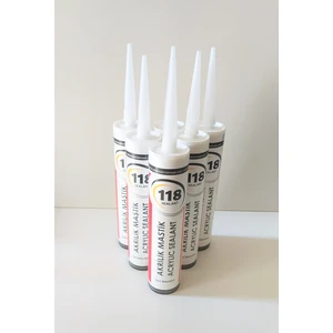 118 Selant 5 Adet Beyaz Silikonize Mastik / Çekomastik 450 Gr.