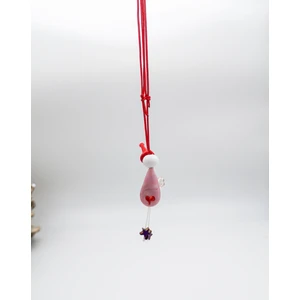 Murano Cam Pembe Melek Kalp Desenli Araba Süsü