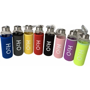 H2O Kılıflı Cam Matara ( 500 ml )