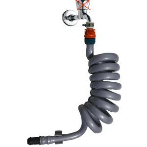 Spiral Wc Taharet Hortumu Rekorlu ve Duvara Sabitlemeli 107 Cm Gri