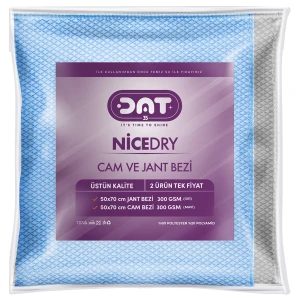 Nicedry Mikrofiber Oto Yıkama Paketi 50X70 300GSM Araba Cam Bezi ve 50X70 300GSM Araç Jant Bezi