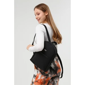 Unisex Iki Bölmeli Siyah Sırt Çantası