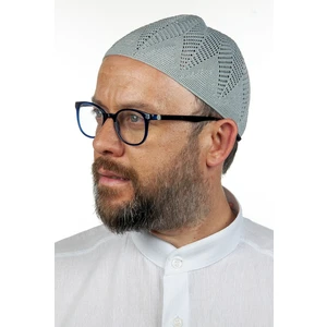 Berra Çelik Örme Dantel Namaz Takkesi Gri 1 Adet