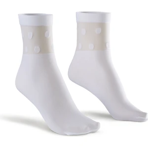 Bonny Silver Koku Yapmayan Polka Soket Kadın Beyaz Gümüş Çorap