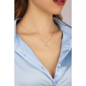 Lia Berto Zirkon Taşlı Aslan Burcu 925 Ayar Gümüş Kolye