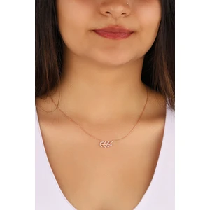 Lia Berto Rose Kaplama Başak Yaprağı 925 Ayar Gümüş Kolye