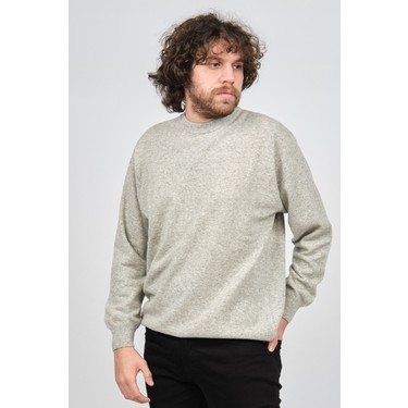 Erkek Lambswool Bisiklet Yaka Kazak 0593154 Gri Fiyatı
