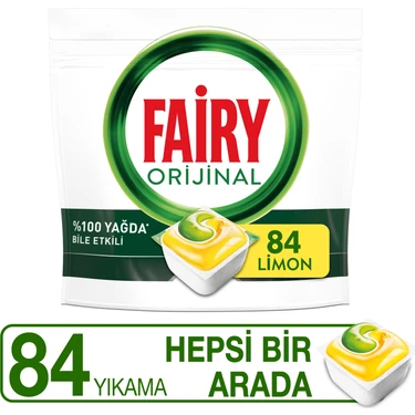 Fairy Hepsi Bir Arada Bulaşık Makinesi Deterjanı Tableti / Kapsülü Limon Kokulu 84