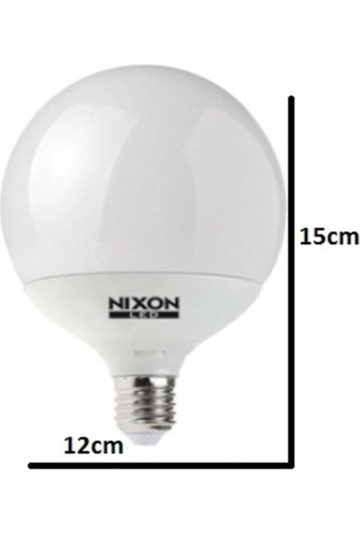 Nixon Led Nixonled LED Ampul 2'li Paket G120 Glop 18W =( 100W) 1521LM 6500K Beyaz Işık E27 Duy 2'li 18W Globe 6500K
