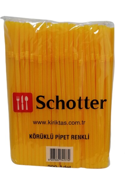 Schotter Körüklü Pipet Sarı 200 Lü 22 cm