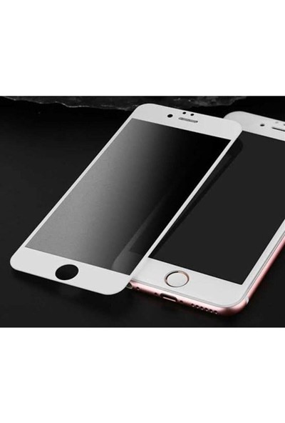 Tiger Apple iPhone 7 & 8 Plus Beyaz Mat Seramik Nano 9d Ekran Tam Kaplayan Kavisli Kırılmaz Cam Ince Ekran Koruyucu