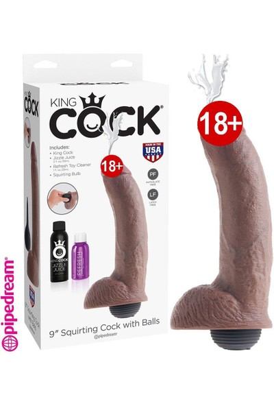 Pipedream King Cock Squirting Brown Boşalabilir Amerikan Penis 23 Cm
