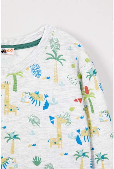 İsobel Baby Erkek Çocuk Safari Baskılı Sweatshirt