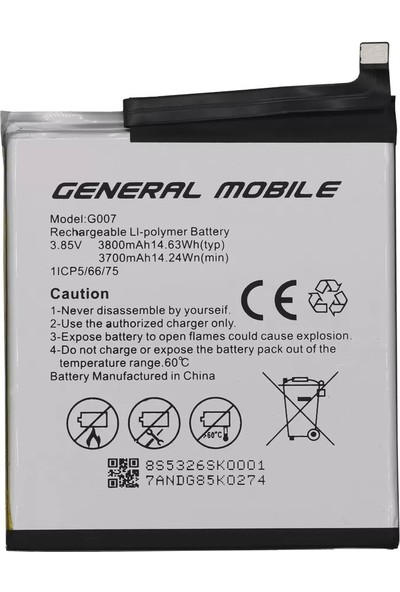 General Mobile Gm 9 Pro G007 Uyumlu Batarya Pil 3800 mAh