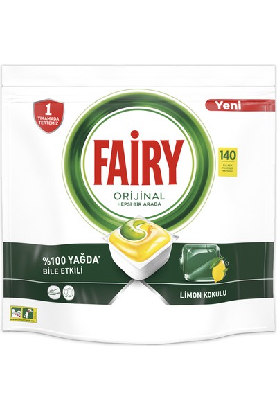 Fairy Hepsi Bir Arada Bulaşık Makinesi Deterjanı Tableti / Kapsülü Limon Kokulu 140 Yıkama