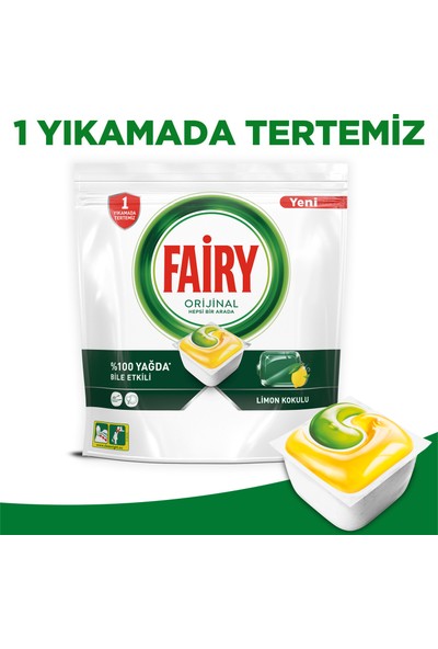 Fairy Hepsi Bir Arada Bulaşık Makinesi Deterjanı Tableti / Kapsülü Limon Kokulu 140 Yıkama