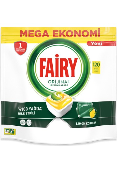 Fairy Hepsi Bir Arada Bulaşık Makinesi Deterjanı Tableti / Kapsülü Limon Kokulu 120 Yıkama