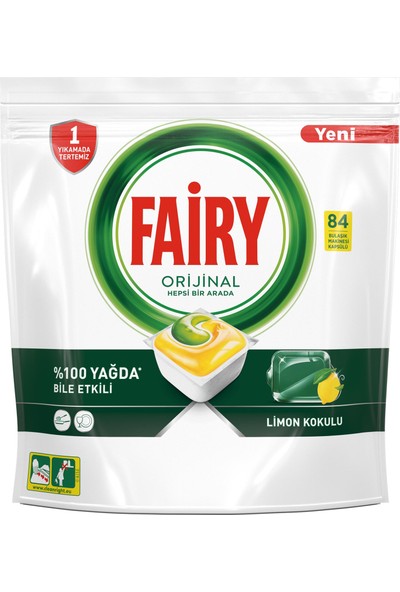 Fairy Hepsi Bir Arada Bulaşık Makinesi Deterjanı Tableti / Kapsülü Limon Kokulu 84 Yıkama