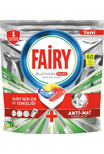 Fairy Platinum Plus Bulaşık Makinesi Deterjanı Tableti / Kapsülü 60 Yıkama