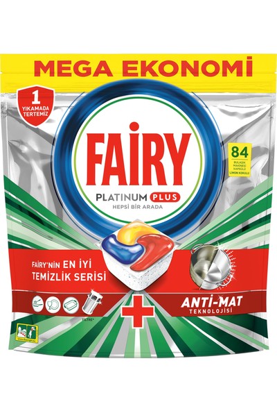 Fairy Platinum Plus 84'lü Bulaşık Makinası Deterjanı Tableti / Kapsülü