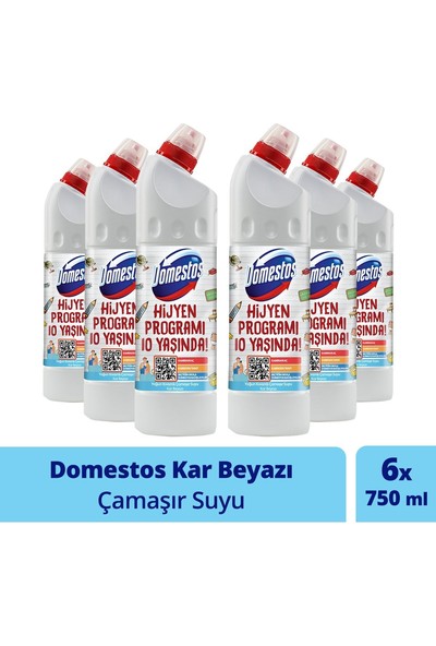 Domestos Kar Beyazı Çamaşır Suyu (6X750 Ml)