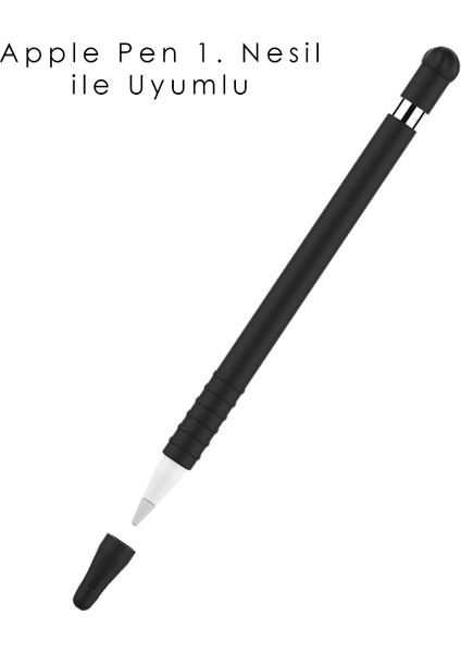 Apple Pencil 1. Nesil Uyumlu Silikon Koruma Kılıfı Siyah fiyatları