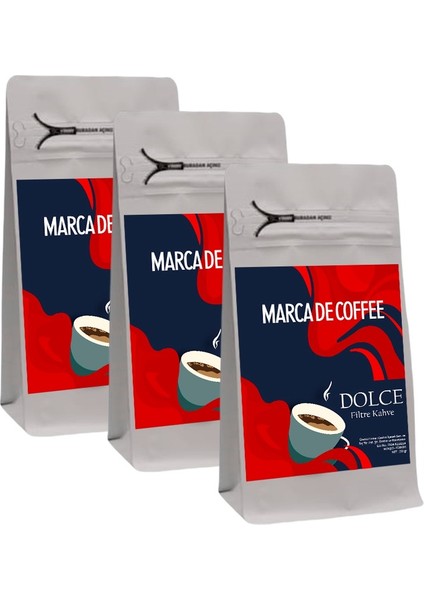 Marca De Coffe Dolce Filtre Kahve 250 gr x 3 Adet (750 gr)