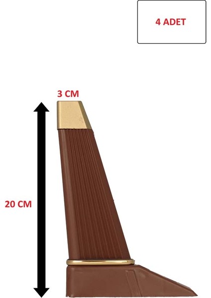 Koltuk Kanepe Ayağı Plastik Ayak Baza Ayağı Tv Ünitesi Ayağı Alyans Ayak Ceviz Renk 20 cm 4 Adet