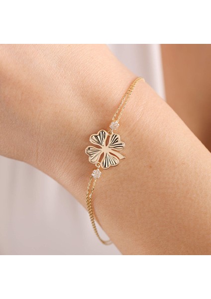 Altın Yonca Bileklik Kalp Form fiyatları