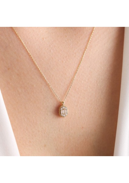 Sarı Altın Baget Kolye Markiz Minimal fiyatları