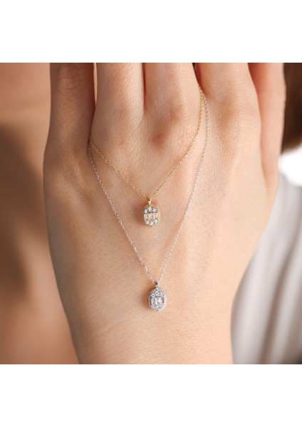 Sarı Altın Baget Kolye Markiz Minimal modelleri