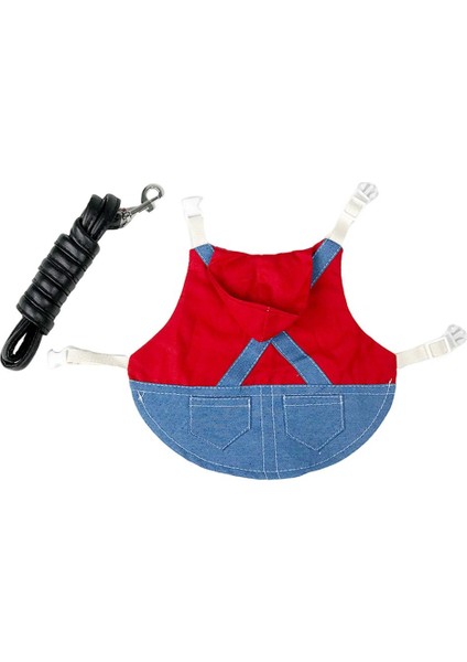 Tavşan Koşum Küçük Hayvan L Kırmızı Için Ayarlanabilir Denim Ceket Kaban (Yurt Dışından)