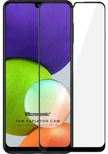 Samsung Galaxy M32 4g Tam Kaplayan Temperli Cam Ekran Koruyucu Siyah