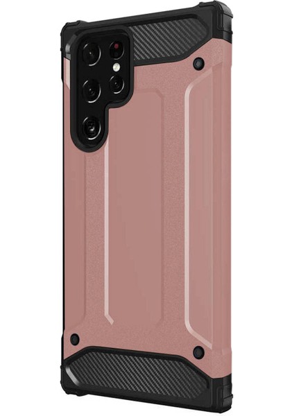 Samsung Galaxy S22 Ultra Kılıf Rugged Armor Rose Gold