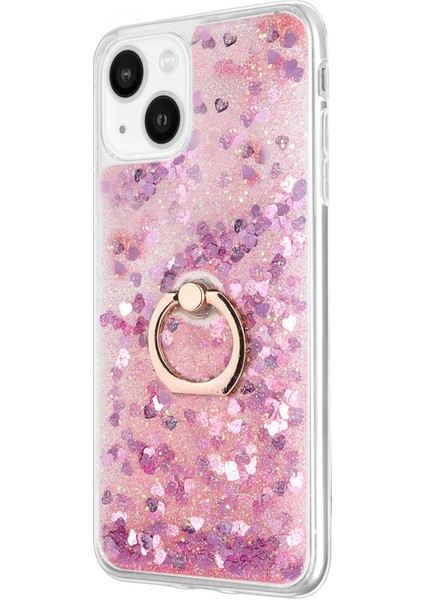 Apple iPhone 13 Mini Kılıf Glitter Liquid Holder Pembe
