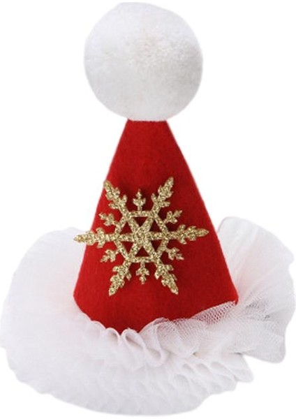 Sevimli Noel Saç Klip Şapkalar Pullu Peluş Saç Pins Saç Şekillendirici Hediye Kar Tanesi (Yurt Dışından)
