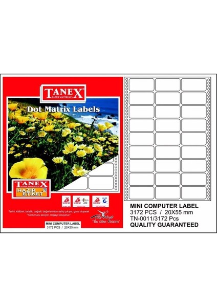 20X55 Bilgisayar Etiketi TN-0011