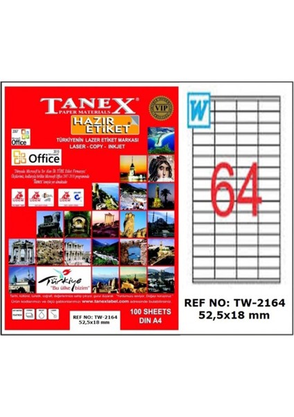 Laser Etiket 52,5X18 TW-2164