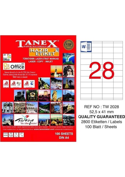 Laser Etiket 52X41 TW-2028