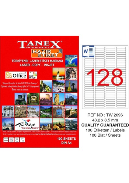 Laser Etiket 43.2x8.5 TW-2096
