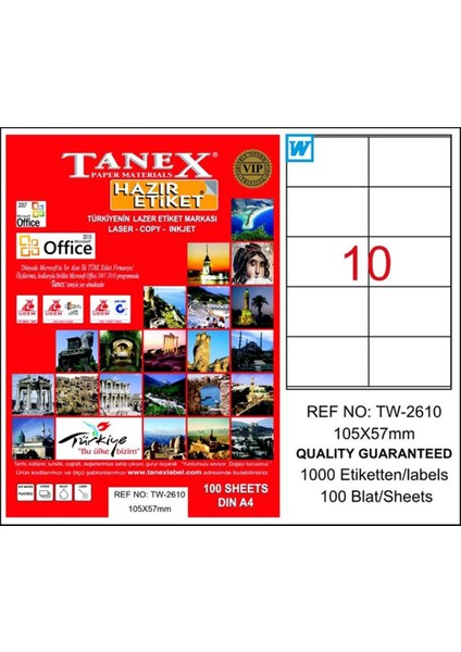 Laser Etiket 105X57 TW-2610