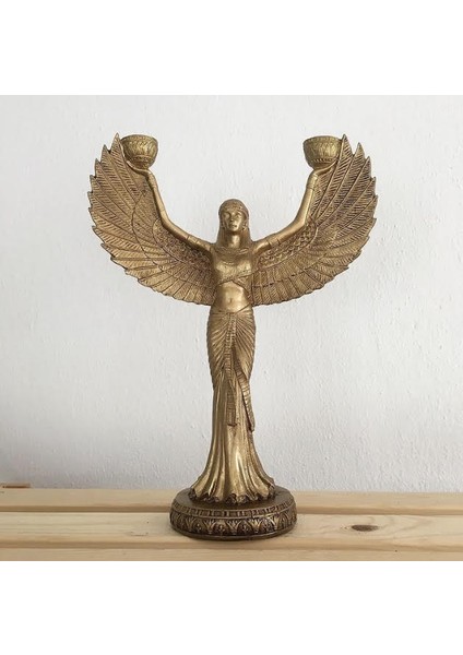 Mısır Mitolojisi Tanrıça Isis Heykeli Şamdan indirimleri