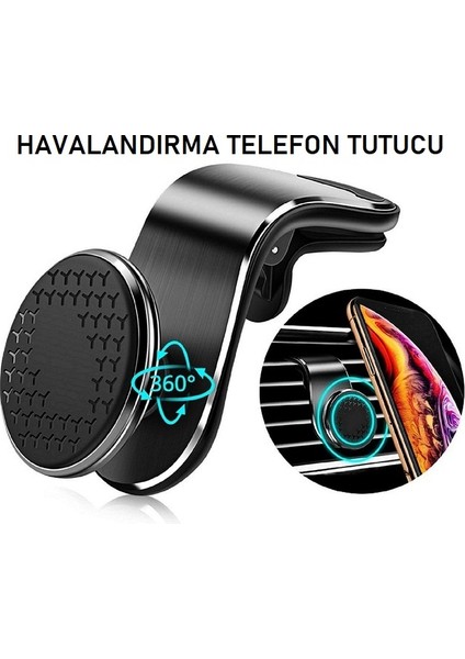 T1002 360 Derece Dönebilen Mıknatıslı Havalandırma Magnetic Mıknatıslı Air Vent Telefon Tutucu