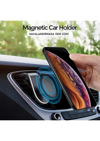 T1002 360 Derece Dönebilen Mıknatıslı Havalandırma Magnetic Mıknatıslı Air Vent Telefon Tutucu